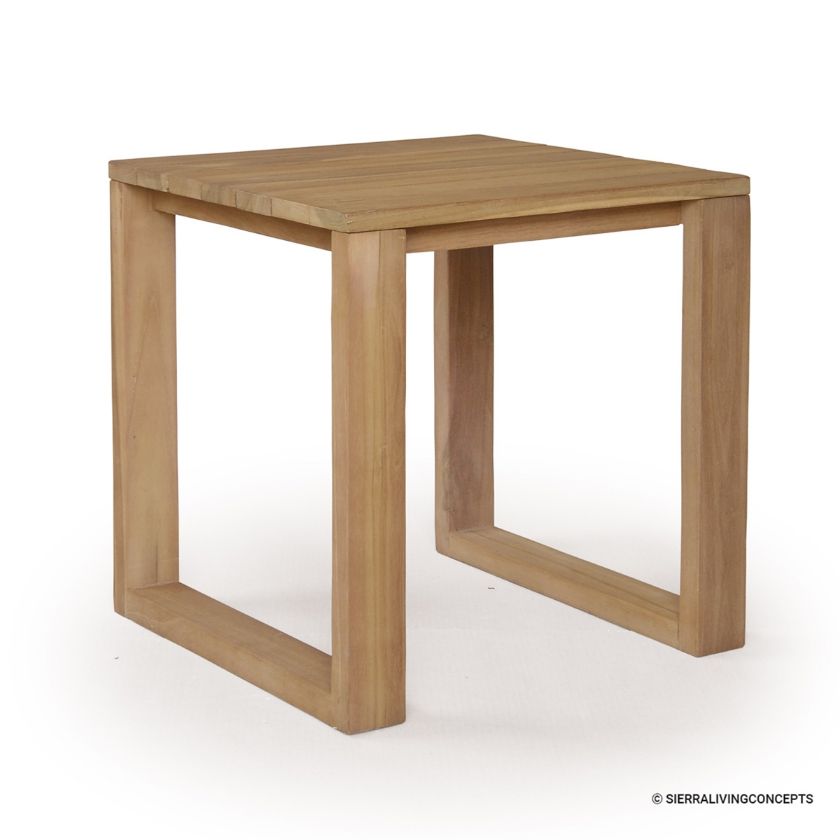 Picture of Modern Rustic Solid Teak Wood Outdoor End Table