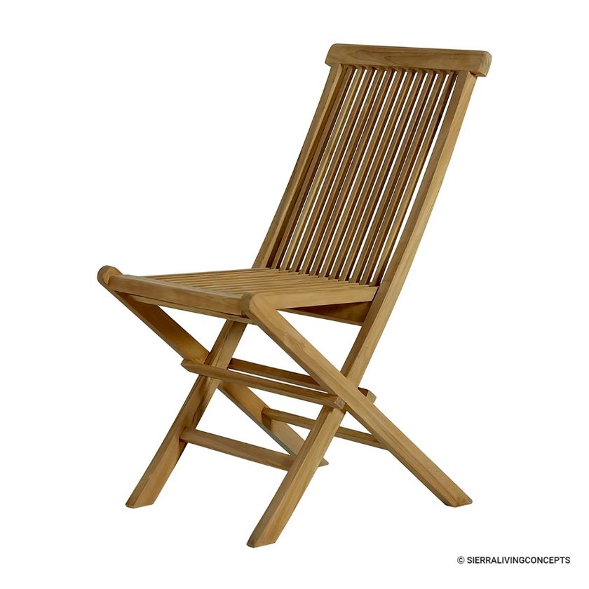 Picture of Norwich Solid Teak Wood Outdoor Slat-Back Folding Lounge Chair