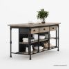 Picture of Meredith Solid Wood Industrial Kitchen Island with Storage