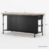Picture of Meredith Solid Wood Industrial Kitchen Island with Storage