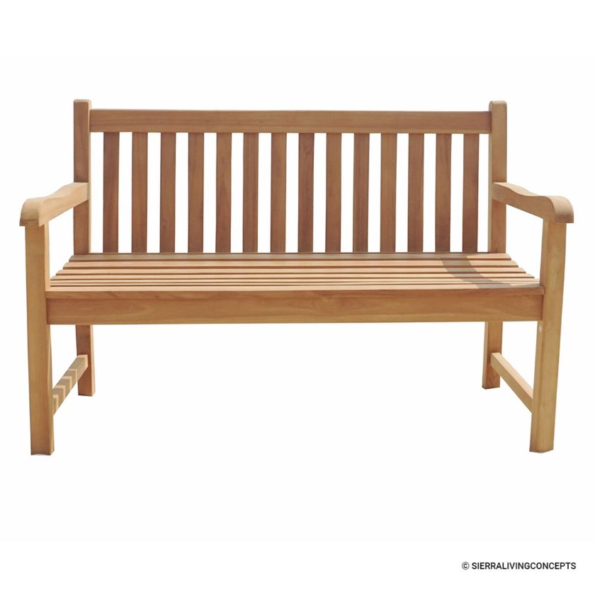 Picture of Clovelly Solid Teak Wood Slatted Outdoor Garden Bench