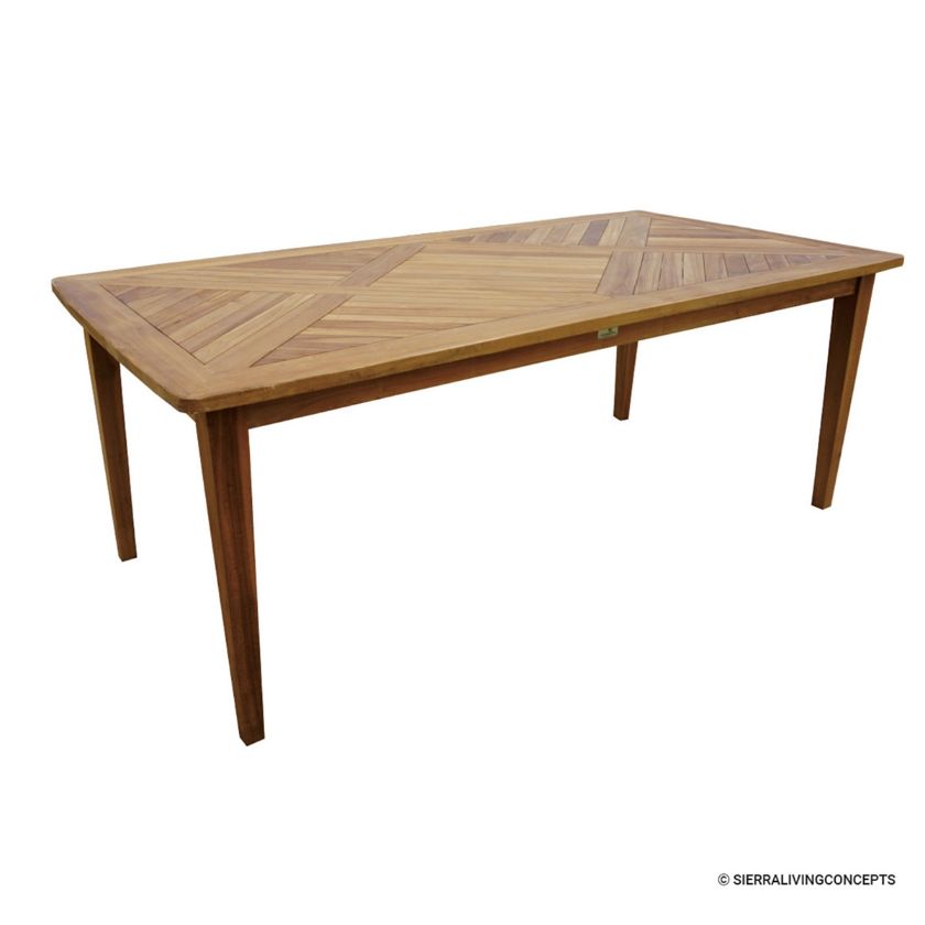 Picture of Halden Outdoor Solid Teak Wood Slatted Dining Table