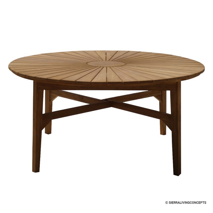 Picture of Visby Solid Teak Wood Outdoor Round Dining Table