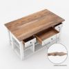 Picture of Rhinebeck Rustic Solid Wood Two Tone 3 Drawer Kitchen Island