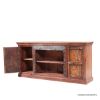 Picture of Rustic Solid Wood 2 Tier Media Cabinet
