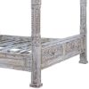Picture of Adelaide Distressed Hand Painted Royal Solid Wood Canopy Platform Bed