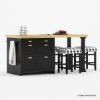 Picture of Prebbleton Rustic Solid Wood Kitchen Island with Seating