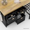 Picture of Prebbleton Rustic Solid Wood Kitchen Island with Seating