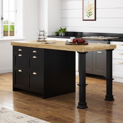 Picture of Prebbleton Large Solid Wood Two Tone Kitchen Island with Storage