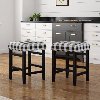 Picture of Prebbleton Solid Wood Upholstered Bar Stool