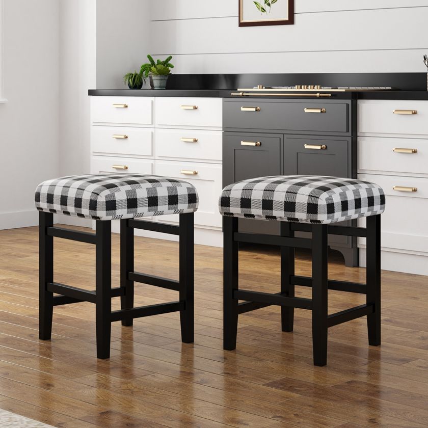 Picture of Prebbleton Solid Wood Upholstered Bar Stool