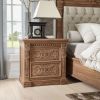 Picture of Brisbane Mahogany Wood Hand-carved 2 Drawer Nightstand