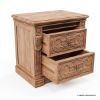 Picture of Brisbane Mahogany Wood Hand-carved 2 Drawer Nightstand