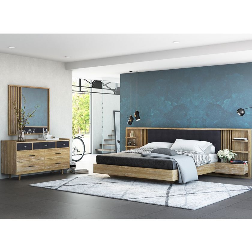 Picture of Haddington Rustic Modern Solid Wood Floating Bedroom Set