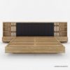 Picture of Haddington Rustic Solid Wood Floating Platform Bed