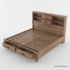 Picture of Villeneuve Modern Farmhouse 4 Piece Bedroom Set w Bookcase Headboard