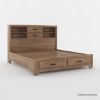 Picture of Villeneuve Modern Farmhouse 4 Piece Bedroom Set w Bookcase Headboard