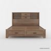 Picture of Villeneuve Modern Farmhouse 4 Piece Bedroom Set w Bookcase Headboard