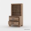 Picture of Villeneuve Modern Farmhouse 4 Piece Bedroom Set w Bookcase Headboard