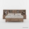 Picture of Villeneuve Modern Farmhouse 4 Piece Bedroom Set w Bookcase Headboard