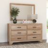 Picture of Villeneuve Modern Farmhouse 6 Drawer Solid Wood Double Dresser