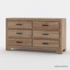 Picture of Villeneuve Modern Farmhouse 6 Drawer Solid Wood Double Dresser