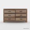 Picture of Villeneuve Modern Farmhouse 6 Drawer Solid Wood Double Dresser