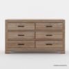 Picture of Villeneuve Modern Farmhouse 6 Drawer Solid Wood Double Dresser