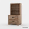 Picture of Villeneuve Modern Farmhouse Solid Wood 2 Drawer Bookcase Nightstand