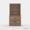 Picture of Villeneuve Modern Farmhouse Solid Wood 2 Drawer Bookcase Nightstand
