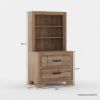 Picture of Villeneuve Modern Farmhouse Solid Wood 2 Drawer Bookcase Nightstand