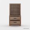 Picture of Villeneuve Modern Farmhouse Solid Wood 2 Drawer Bookcase Nightstand