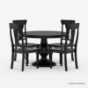 Picture of Colchester 48 Inch Black Round Kitchen Table with 4 Chair