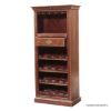Picture of Rustic Solid Wood Hand Carved Tall Wine Bar Cabinet