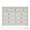 Picture of Burford Mahogany Wood 9 Drawer Distressed White Dresser