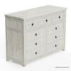Picture of Burford Mahogany Wood 9 Drawer Distressed White Dresser