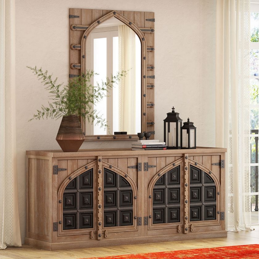 Picture of Abbotsbury Antique Rustic Solid Wood Double Sideboard