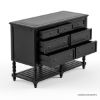 Picture of Thetford Traditional Black Solid Wood 7 Drawer Dresser