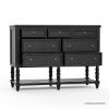 Picture of Thetford Traditional Black Solid Wood 7 Drawer Dresser