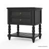 Picture of Thetford Traditional Black Solid Wood 2 Drawer Nightstand