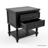 Picture of Thetford Traditional Black Solid Wood 2 Drawer Nightstand
