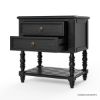 Picture of Thetford Traditional Black Solid Wood 2 Drawer Nightstand