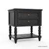 Picture of Thetford Traditional Black Solid Wood 2 Drawer Nightstand