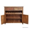 Picture of Banning Rustic Solid Wood 2 Door Wine Bar Cabinet