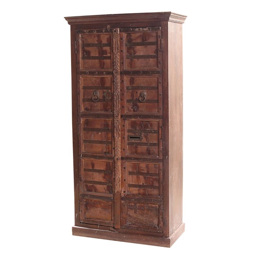 Picture of Antique Traditional Rustic Solid Wood 4 Tier Armoire