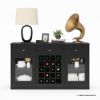 Picture of Marbella Black Buffet Glass Bar Cabinet 