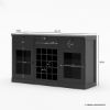 Picture of Marbella Black Buffet Glass Bar Cabinet 