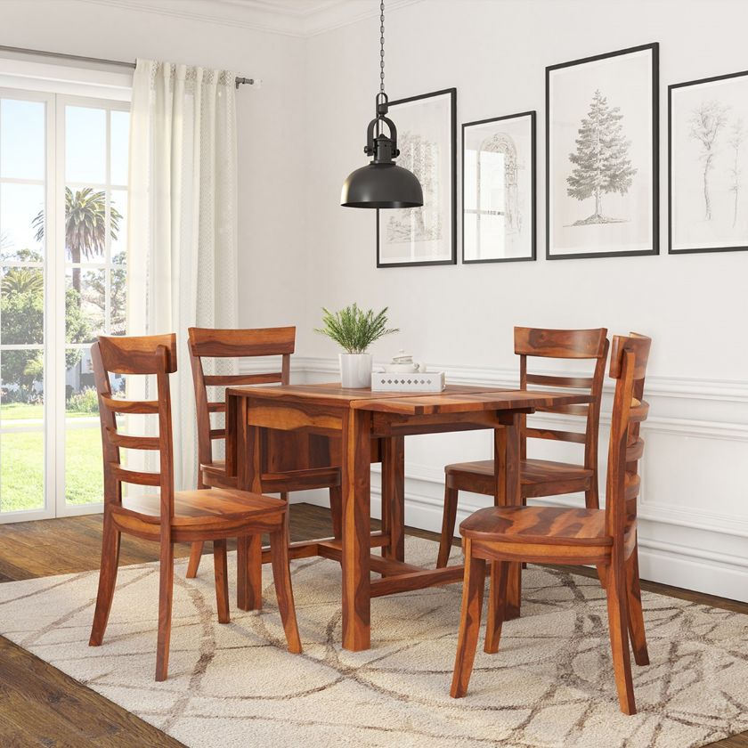 Picture of Pamplona Square 4 Seater Extendable Drop Leaf Kitchen Table Set