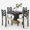 Picture of Middelburg Black 4 Seater Small Round Pedestal Kitchen Table Set