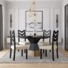 Picture of Middelburg Modern Solid Wood Round Top Kitchen Table For 4
